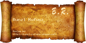 Bunzl Rufusz névjegykártya
